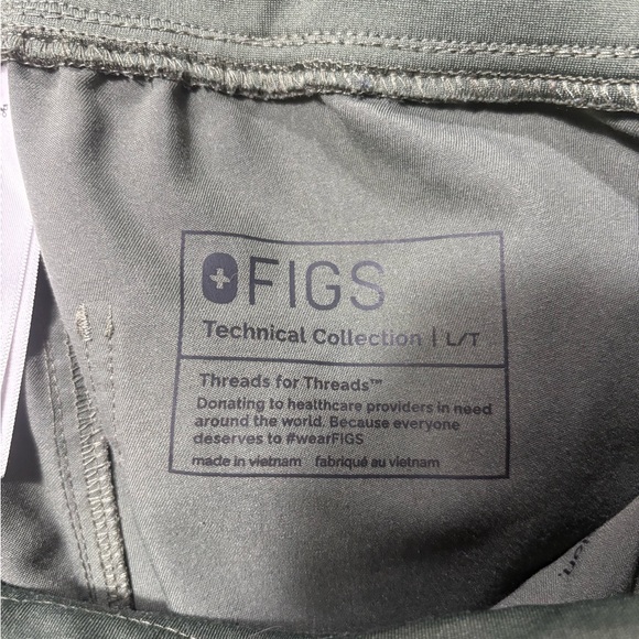 Figs Women Pants in Moss with Orange Detail - Picture 2 of 4